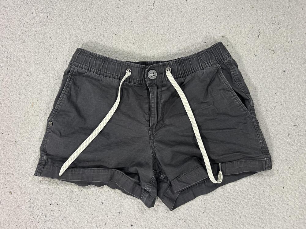 Vuori Shorts Womens XS Gray Organic Cotton Drawstring Casual Athletic Ripstop
